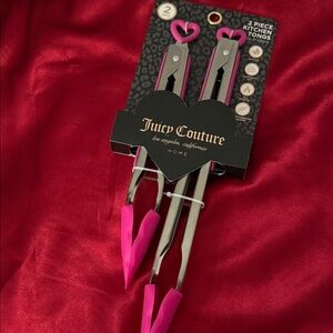 Juicy Couture Pink Heart Kitchen Tongs